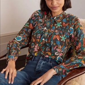 Boden Penelope smocked shirt floral